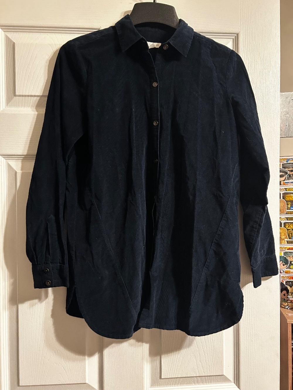 J. Jill Dark Blue Cotton Corduroy Button Down